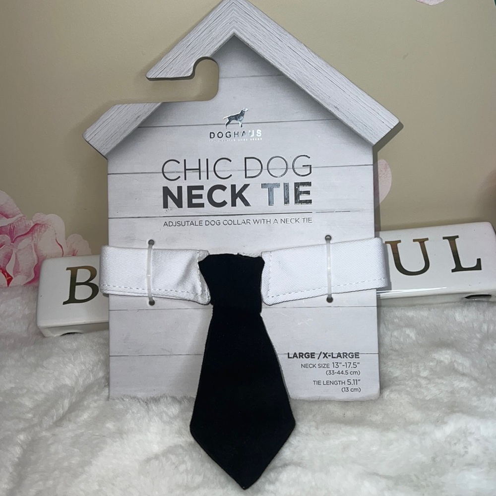 DOGHAUS Adjustable Dog Collar with a Black Tie